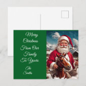 Rocky Mountain Santa en zijn paard Feestdagenkaart (Voorkant / Achterkant)