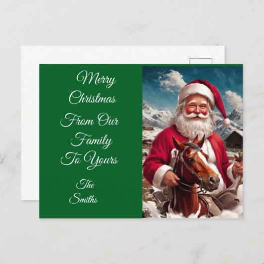 Rocky Mountain Santa en zijn paard Feestdagenkaart (Voorkant / Achterkant)