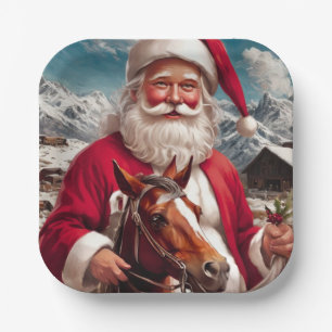 Rocky Mountain Santa en zijn paard Papieren Bordje