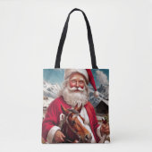 Rocky Mountain Santa en zijn paard Tote Bag (Voorkant)