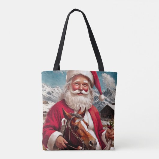 Rocky Mountain Santa en zijn paard Tote Bag (Achterkant)
