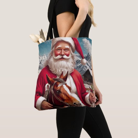 Rocky Mountain Santa en zijn paard Tote Bag (Dichtbij)