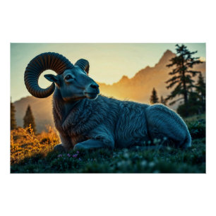 Rocky Mountain Sheep Perfect Poster