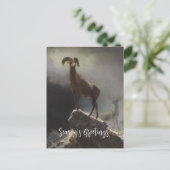 Rocky Mountain Sheep van Albert Bierstadt Feestdagenkaart (Staand voorkant)