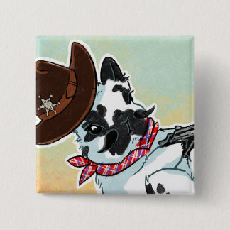 Rocky Mountain Showdown - Dwarf-Button Vierkante Button 5,1 Cm