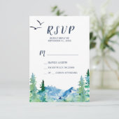 Rocky Mountain Simple RSVP-kaart RSVP Kaartje (Staand voorkant)