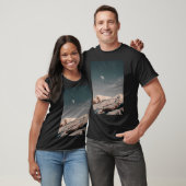 Rocky Mountain Sneeuw Onder De Maan Actief T-shirt (Unisex)