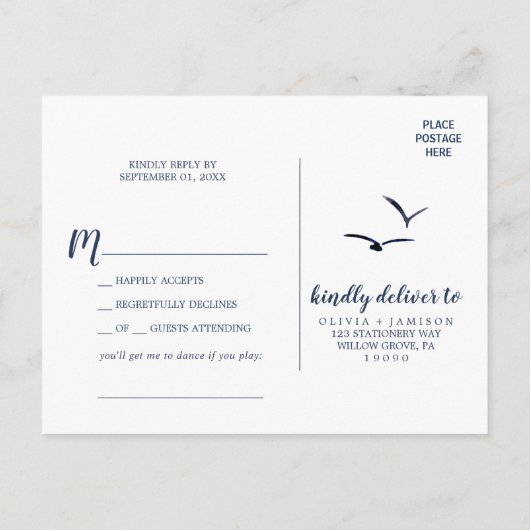 Rocky Mountain Song Request RSVP Briefkaart (Achterkant)