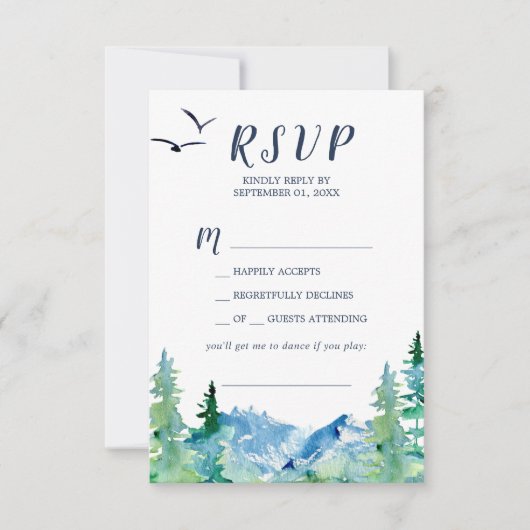 Rocky Mountain Song Request RSVP Card Kaartje (Voorkant)