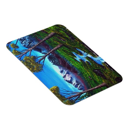 Rocky Mountain Stream Bomen Vista Magneet (Rechterzijde)