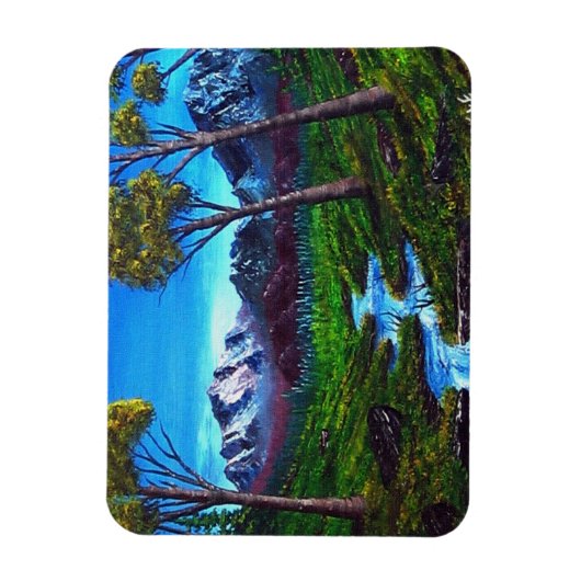 Rocky Mountain Stream Bomen Vista Magneet (Verticaal)