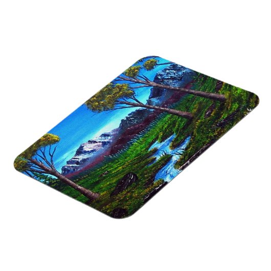 Rocky Mountain Stream Bomen Vista Magneet (Linkerzijde)