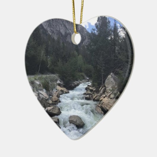 Rocky Mountain Stream Keramisch Ornament (Links)
