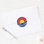 Rocky Mountain Sunset Logo Ronde Sticker (Envelop)