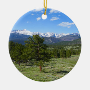Rocky Mountain Uitzicht Schilderachtig Landschap Keramisch Ornament