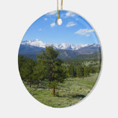 Rocky Mountain Uitzicht Schilderachtig Landschap Keramisch Ornament (Links)