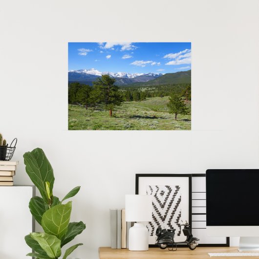 Rocky Mountain Uitzicht Schilderachtig Landschap Poster (Thuiskantoor)