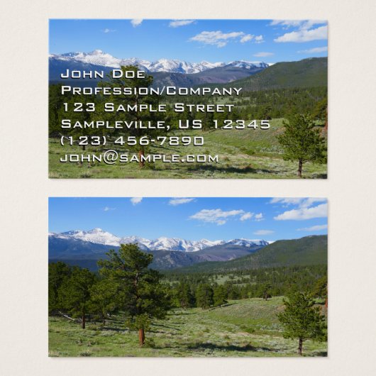 Rocky Mountain Uitzicht Schilderachtig Landschap Visitekaartje (Voorkant /achterkant)