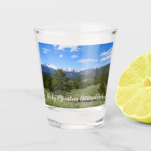 Rocky Mountain View Schitterend Landschap Shot Glas (Voorkant)