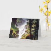 Rocky Mountain Waterfall - Albert Bierstadt Kaart (Gele Bloem)