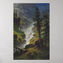 Rocky Mountain Waterfall – Bierstadt Afdrukken