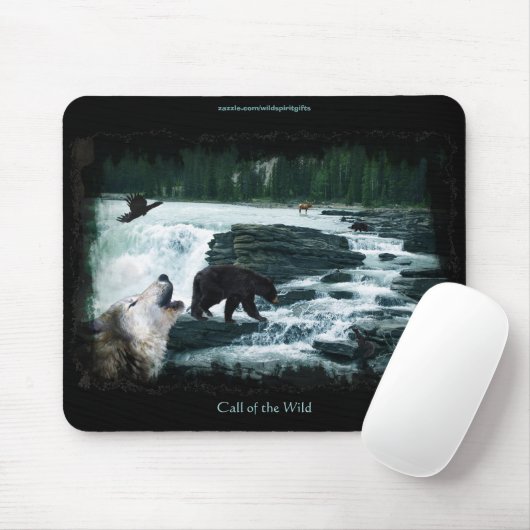 Rocky Mountain Waterfall & Wildlife Mousepad Muismat (Met muis)