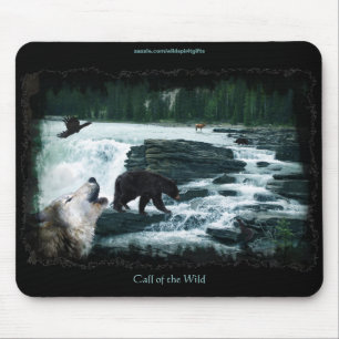 Rocky Mountain Waterfall & Wildlife Mousepad Muismat