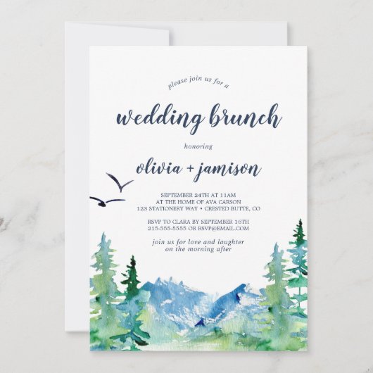 Rocky Mountain Wedding Brunch Kaart (Voorkant)