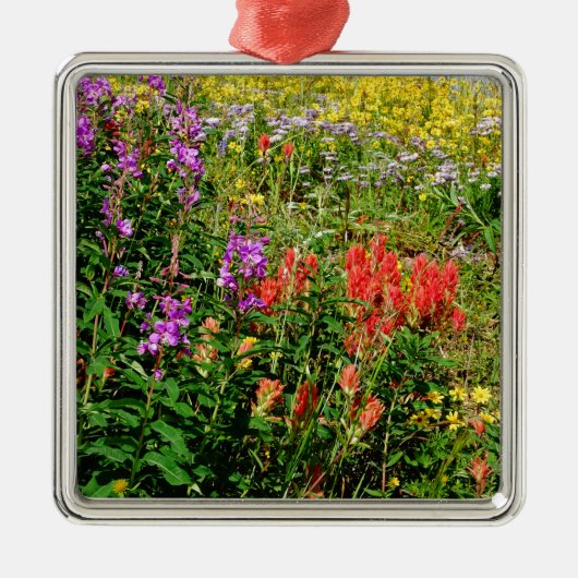 Rocky Mountain Wildbloemen Metalen Ornament (Voorkant)