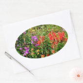 Rocky Mountain Wildbloemen Ovale Sticker (Envelop)