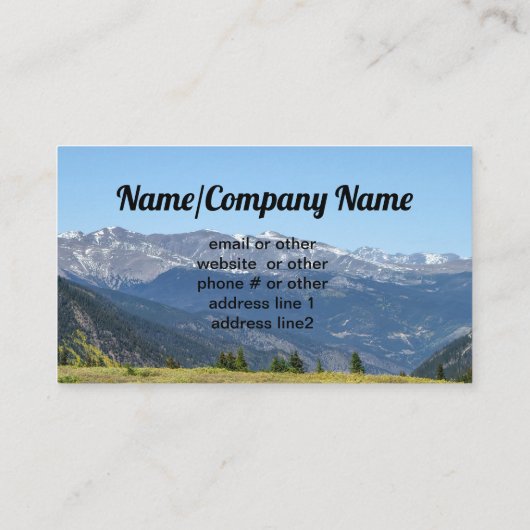 Rocky Mountains aangepaste visitekaartje foto kuns (Achterkant)