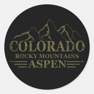 Rocky Mountains Aspen Colorado Ronde Sticker