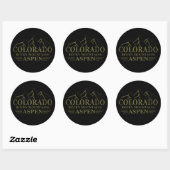 Rocky Mountains Aspen Colorado Ronde Sticker (Vel)
