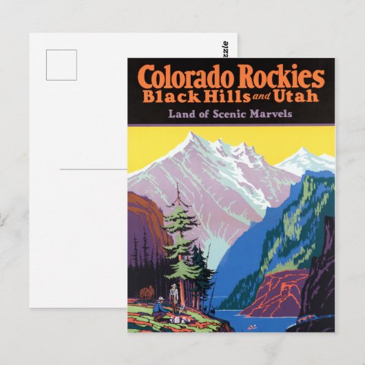  Rocky Mountains Black Hills Utah Travel Briefkaart (Voorkant / Achterkant)