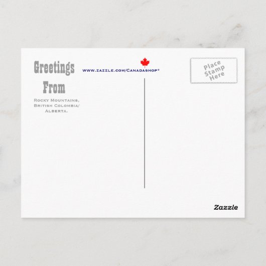 Rocky Mountains Canada Briefkaart (Achterkant)