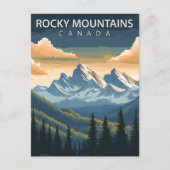 Rocky Mountains Canada Reis Alberta & BC Piek Briefkaart (Voorkant)