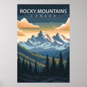 Rocky Mountains Canada Reis Alberta & BC Piek Poster
