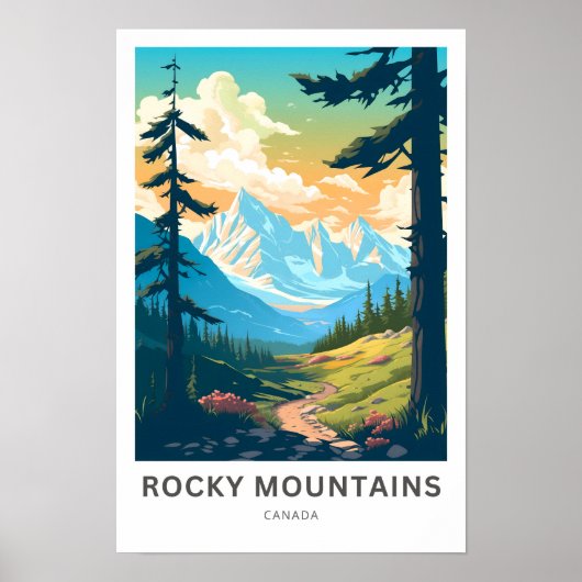 Rocky Mountains Canada Reisprint Poster (Voorkant)