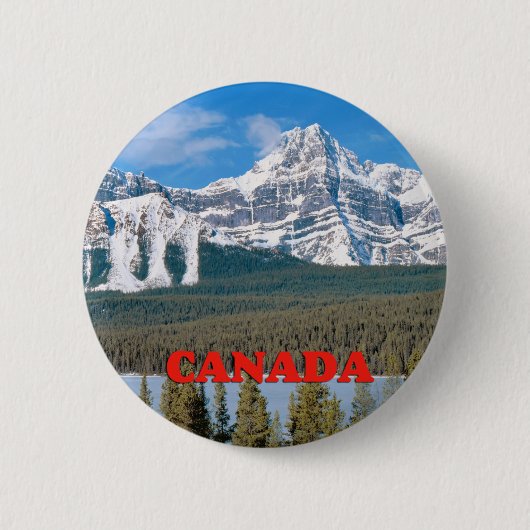 Rocky Mountains Canada Ronde Button 5,7 Cm (Voorkant)