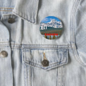 Rocky Mountains Canada Ronde Button 5,7 Cm (In situ)