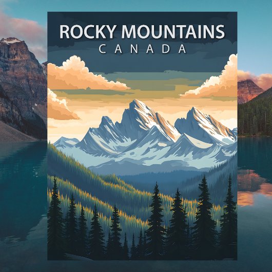 Rocky Mountains Canada Travel Alberta & BC Peak Briefkaart