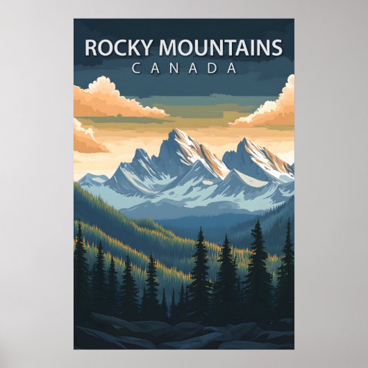 Rocky Mountains Canada Travel Alberta & BC Peak Poster (Voorkant)