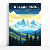 Rocky Mountains Canada Travel Poster Canvas Art