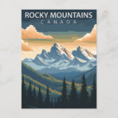 Rocky Mountains Canada Vintage Travel Briefkaart (Voorkant)