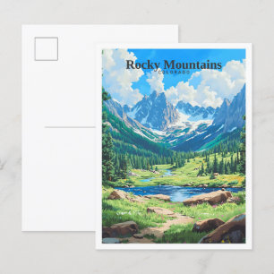 Rocky Mountains Colorado Art Vintage Travel Briefkaart