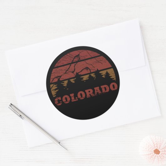 Rocky Mountains Colorado Ronde Sticker (Envelop)