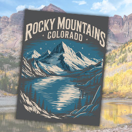 Rocky Mountains Colorado USA Travel Art Postcard Feestdagenkaart