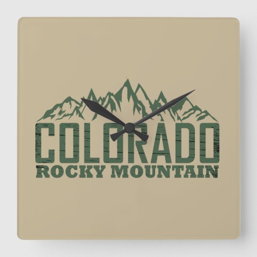 Rocky Mountains, Colorado Vierkante Klok (Voorkant)