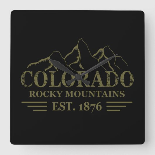 Rocky Mountains Colorado Vierkante Klok (Voorkant)