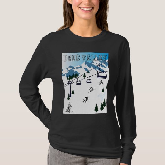 Rocky Mountains Deer Valley Winter Sports Ski Reso T-shirt (Voorkant)